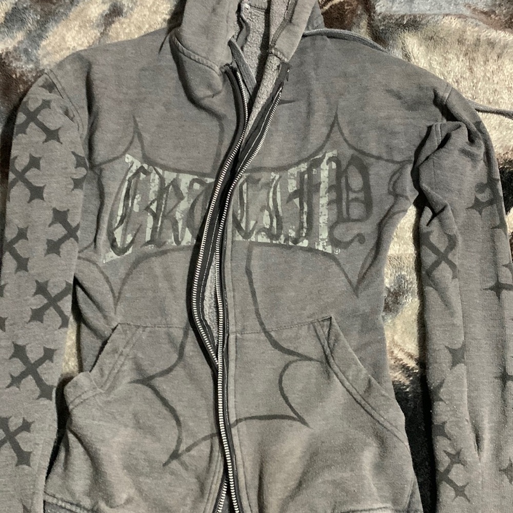 Up cycled crucify skINNY hoodie